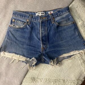 Re/Done Blue Denim Cutoff Shorts